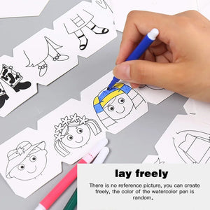 Planet Gates CHINA / 1 set random style Children's DIY Craft Toys Novelty Painting Drawing Toys Color Filling Paper Rotating Graffiti Puzzle Educational Toys for Kids