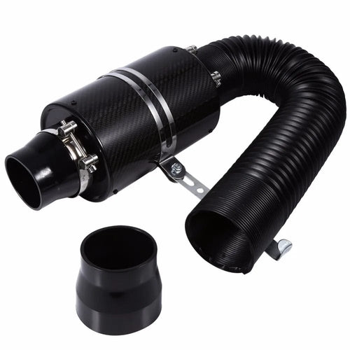 Planet Gates CHINA 1 Set Universal Car 3 Inch Carbon Fibre Cold Air Filter Feed Enclosed Intake Induction Pipe Hose Kit Universal