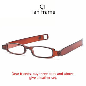 Planet Gates China / +100 / C1 360 Rotary Magnet Portable Folding Magnetic Therapy Activated Presbyopic Glasses HD Resin Men And Women Reading Plastic Eyewear