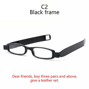 Planet Gates China / +100 / C2 360 Rotary Magnet Portable Folding Magnetic Therapy Activated Presbyopic Glasses HD Resin Men And Women Reading Plastic Eyewear