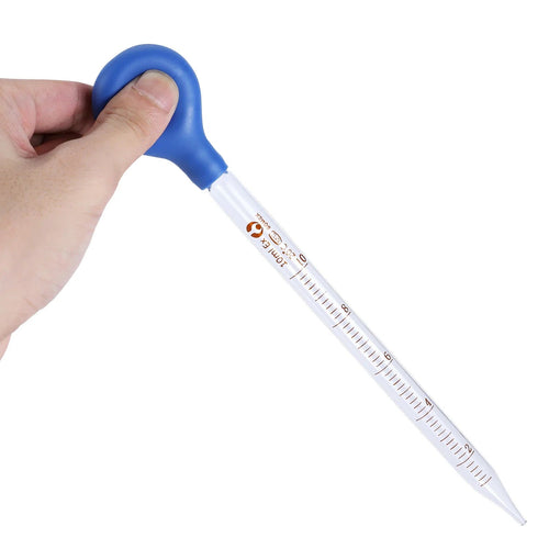 Planet Gates CHINA 10ml Glass Scale Line Dropper Pipette Lab Dropper Dropping Pipet Blue Rubber Head Pipettors