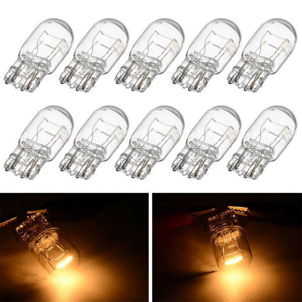 Planet Gates CHINA 10pcs T20 7443 7440 Signal Light W21/5W Clear Glass DRL Daytime Running Lights Turn Stop Signal Brake Tail Light Bulbs