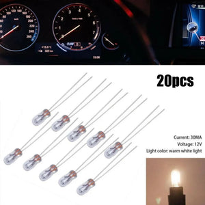 Planet Gates CHINA 20pcs Miniature 3mm 12V Lamp Light Bulb Edison Incandescent Filament T3 Halogen Bulb For Car Dashboard Lights Indicator