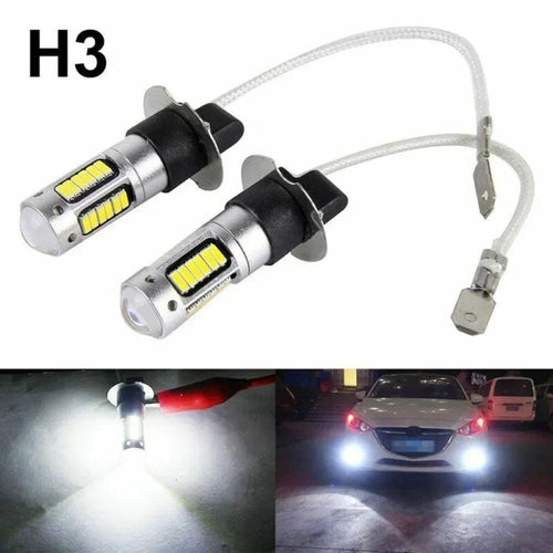 Planet Gates CHINA 2Pcs 100W H3 LED Fog Light Bulbs 6000K 800LM Super White Daytime Running Lights 12V Led Bulb Fog Driving Lights