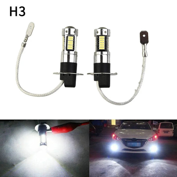 Planet Gates CHINA 2Pcs 100W H3 LED Fog Light Bulbs 6000K Power Lamp White Daytime Running Lights 12V-24V Led Bulb Fog Driving Lights Accessories