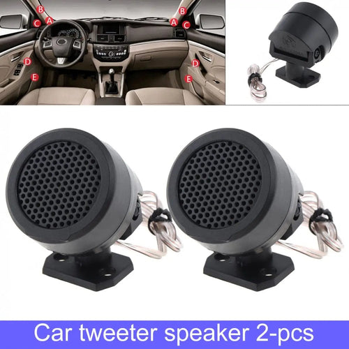 Planet Gates CHINA 2PCS Car Tweeter Speakers 500W Pre-wired Dome Audio System Super Loud Tweeter Speakers Auto Car Electronic Accessories
