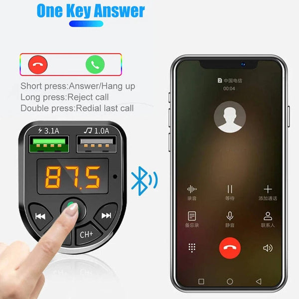 Planet Gates CHINA Automobile Bluetooth MP3 Player Wireless Audio Receiver Dual USB 3.1A Fast Charger FM Transmission Car MP3 Player Accessory