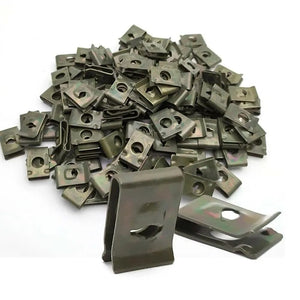 Planet Gates CHINA Hot Sale 20Pcs Metal U-Type Clips For Car Bumper Fender Trim Panel Fastener Leaf Board Fastener Grommet Clips Car Accessories