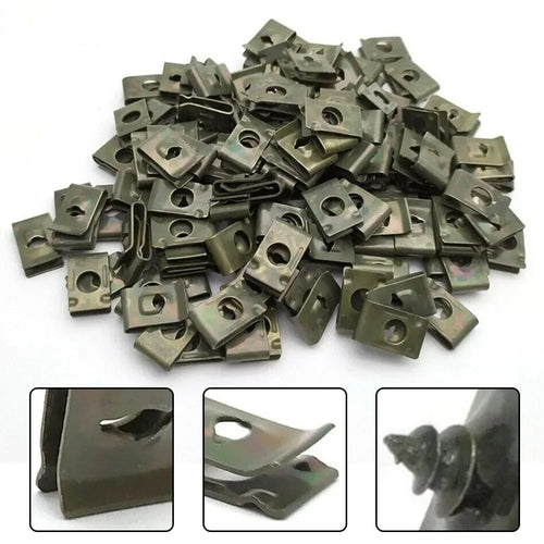 Planet Gates CHINA Hot Sale 20Pcs Metal U-Type Clips For Car Bumper Fender Trim Panel Fastener Leaf Board Fastener Grommet Clips Car Accessories