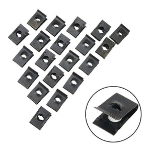 Planet Gates CHINA Hot Sale 20Pcs Metal U-Type Clips For Car Bumper Fender Trim Panel Fastener Leaf Board Fastener Grommet Clips Car Accessories