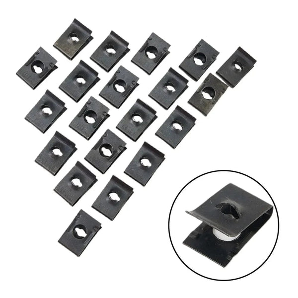Planet Gates CHINA Hot Sale 20Pcs Metal U-Type Clips For Car Bumper Fender Trim Panel Fastener Leaf Board Fastener Grommet Clips Car Accessories