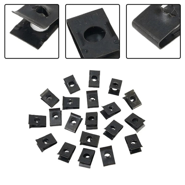 Planet Gates CHINA Hot Sale 20Pcs Metal U-Type Clips For Car Bumper Fender Trim Panel Fastener Leaf Board Fastener Grommet Clips Car Accessories