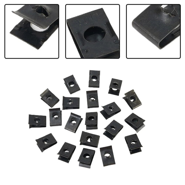 Planet Gates CHINA Hot Sale 20Pcs Metal U-Type Clips For Car Bumper Fender Trim Panel Fastener Leaf Board Fastener Grommet Clips Car Accessories