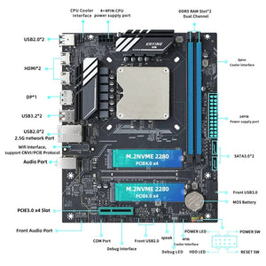 Planet Gates CHINA / Motherboard+CPU ATX DIY Desktop Motherboard with Onboard 13th Kit Interposer Core CPU Q1J4(i5 ES 0000)12C16T Iris Xe Graphics DDR5 RAM