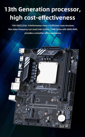 Planet Gates CHINA / Motherboard+CPU ATX DIY Desktop Motherboard with Onboard 13th Kit Interposer Core CPU Q1J4(i5 ES 0000)12C16T Iris Xe Graphics DDR5 RAM