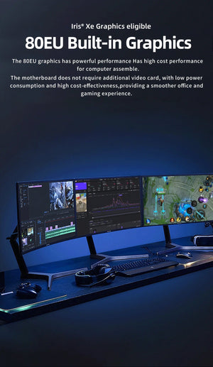 Planet Gates CHINA / Motherboard+CPU ATX DIY Desktop Motherboard with Onboard 13th Kit Interposer Core CPU Q1J4(i5 ES 0000)12C16T Iris Xe Graphics DDR5 RAM