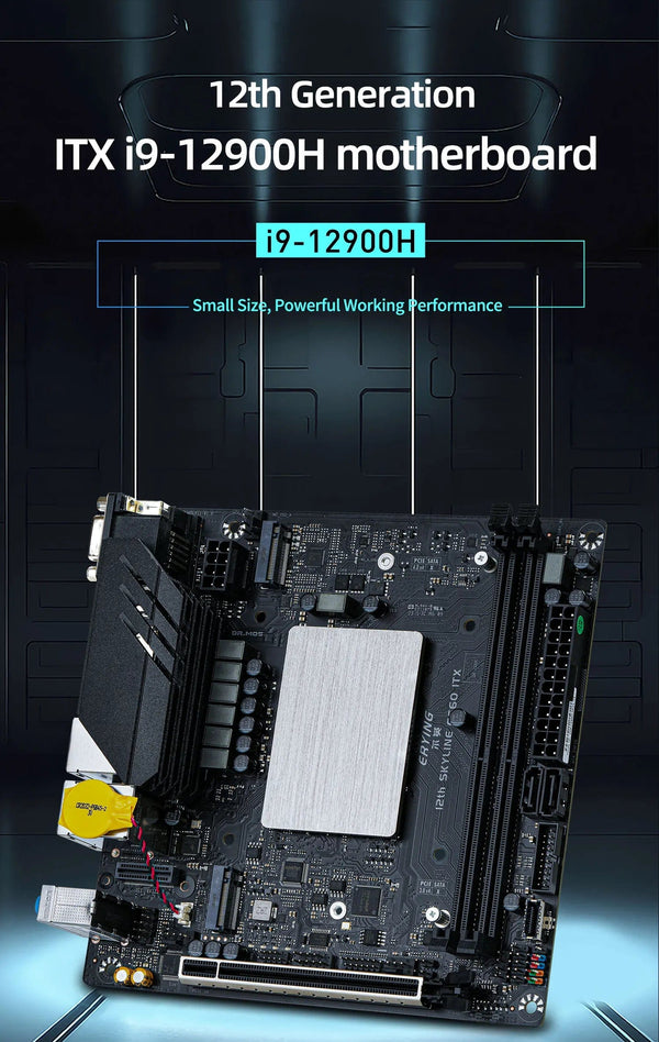 Planet Gates CHINA / Motherboard+CPU ERYING DIY ITX Desktops Motherboard Set with Onboard CPU Core Interper Kit i9 12900H i9-12900H 14C20T DDR4 Gaming PC Computers