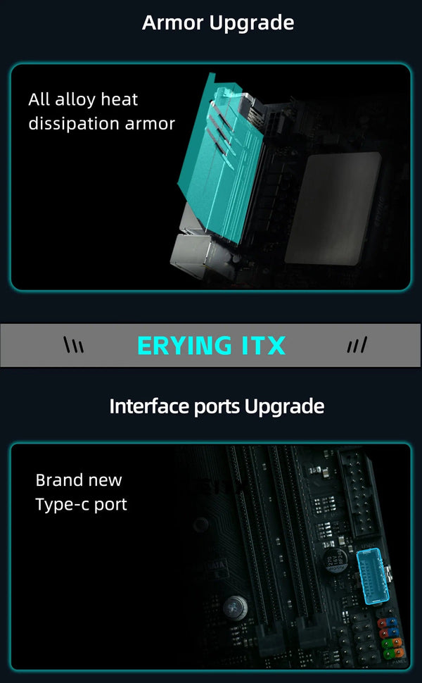 Planet Gates CHINA / Motherboard+CPU ERYING DIY ITX Desktops Motherboard Set with Onboard CPU Core Interper Kit i9 12900H i9-12900H 14C20T DDR4 Gaming PC Computers