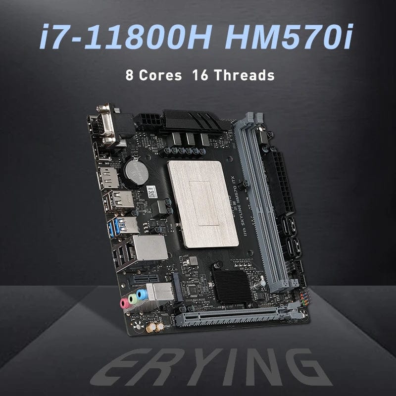 Planet Gates CHINA / Motherboard+CPU ERYING M-ITX DIY Desktop Motherboard with Onboard CPU Core Interpose Kit i7 11800H 8C16T Gaming PC Computer Office Assembly Set