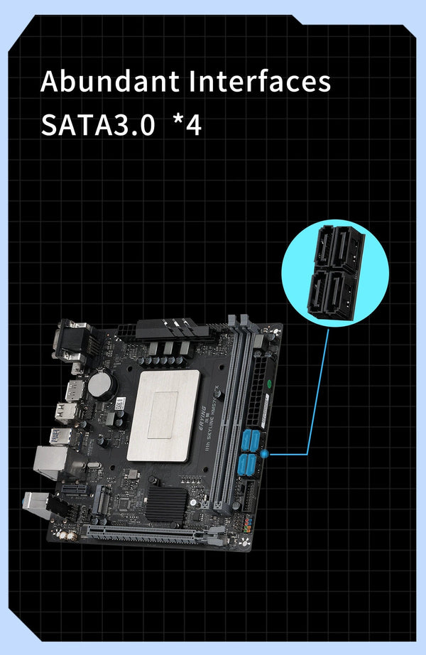 Planet Gates CHINA / Motherboard+CPU ERYING M-ITX DIY Desktop Motherboard with Onboard CPU Core Interpose Kit i7 11800H 8C16T Gaming PC Computer Office Assembly Set