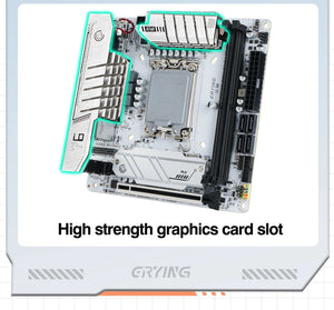 Planet Gates CHINA / Motherboards ERYING ITX B760i Gaming Motherboard ARGB LGA 1700 115x Support Core 12/13/14th i9/i7/i5/i3/Pentium Dual Channel DDR5 RAM White