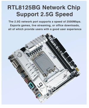 Planet Gates CHINA / Motherboards ERYING ITX B760i Gaming Motherboard ARGB LGA 1700 115x Support Core 12/13/14th i9/i7/i5/i3/Pentium Dual Channel DDR5 RAM White