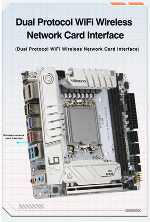Planet Gates CHINA / Motherboards ERYING ITX B760i Gaming Motherboard ARGB LGA 1700 115x Support Core 12/13/14th i9/i7/i5/i3/Pentium Dual Channel DDR5 RAM White