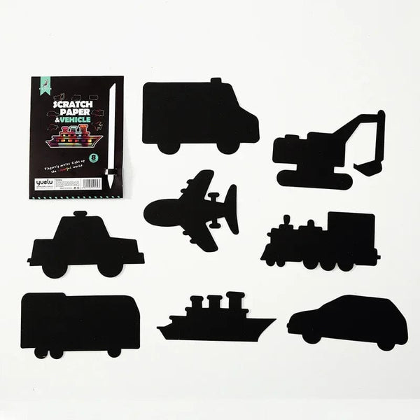 Planet Gates CHINA / Transportation 8Pcs Magic Scratch Drawing Paper DIY Scratch Art Bookmark Kids Drawing Toys Painting Book Creative Card Sticker Educational Toys