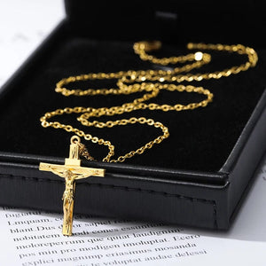 Planet Gates Christian Jesus Cross Necklace For Women Men Stainless Steel Chains Choker Religion Cross Pendants Jewelry Prayer Baptism Gifts
