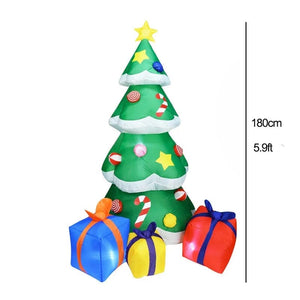 Planet Gates Christmas Decoration Inflatable Train Santa Claus Snowman Length 8.8ft Inflatable Toys with LED Lights Outdoor Garden Ornament