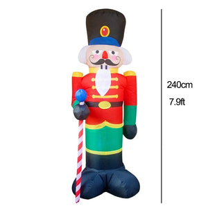 Planet Gates Christmas Decoration Inflatable Train Santa Claus Snowman Length 8.8ft Inflatable Toys with LED Lights Outdoor Garden Ornament