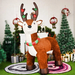 Planet Gates Christmas Decoration Inflatable Train Santa Claus Snowman Length 8.8ft Inflatable Toys with LED Lights Outdoor Garden Ornament