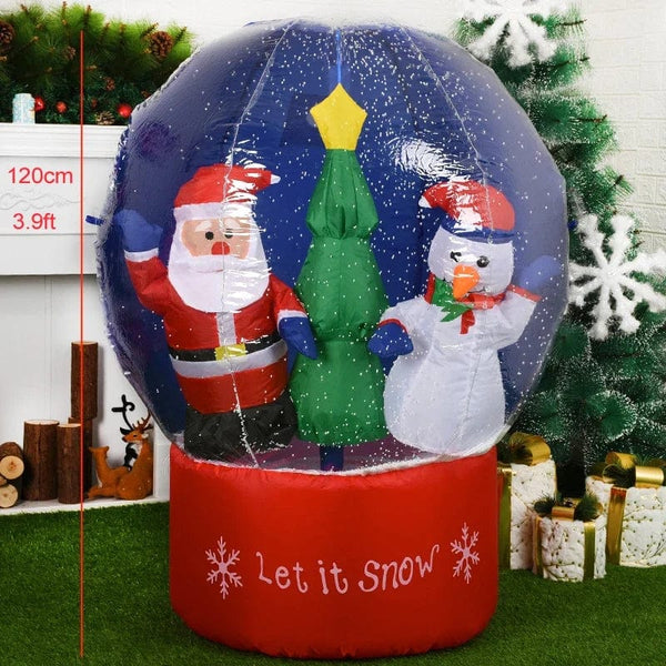 Planet Gates Christmas Decoration Inflatable Train Santa Claus Snowman Length 8.8ft Inflatable Toys with LED Lights Outdoor Garden Ornament