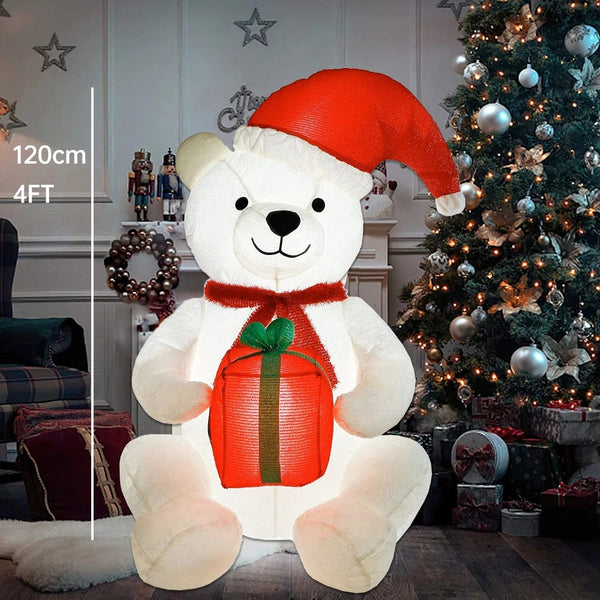 Planet Gates Christmas Decoration Inflatable Train Santa Claus Snowman Length 8.8ft Inflatable Toys with LED Lights Outdoor Garden Ornament