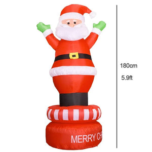 Planet Gates Christmas Decoration Inflatable Train Santa Claus Snowman Length 8.8ft Inflatable Toys with LED Lights Outdoor Garden Ornament