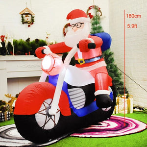 Planet Gates Christmas Decoration Inflatable Train Santa Claus Snowman Length 8.8ft Inflatable Toys with LED Lights Outdoor Garden Ornament