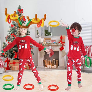 Planet Gates Christmas Game Inflatable Funny Reindeer Antler Hat Ring Toss Toys Christmas New Year Children Gift Inflated Party Games Toys