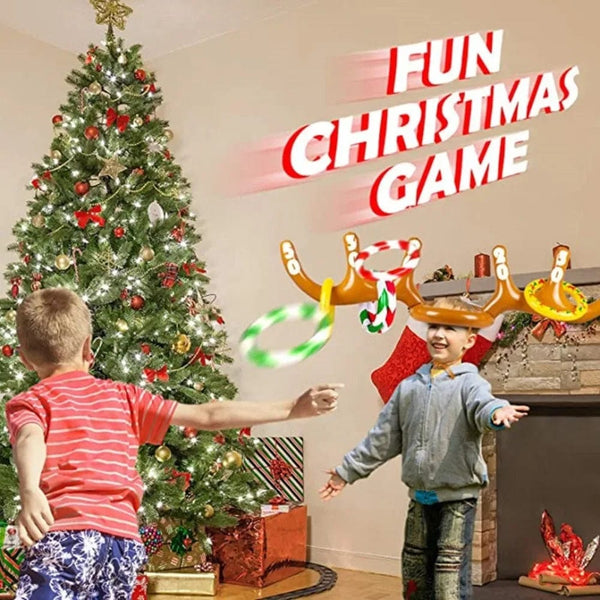 Planet Gates Christmas Game Inflatable Funny Reindeer Antler Hat Ring Toss Toys Christmas New Year Children Gift Inflated Party Games Toys