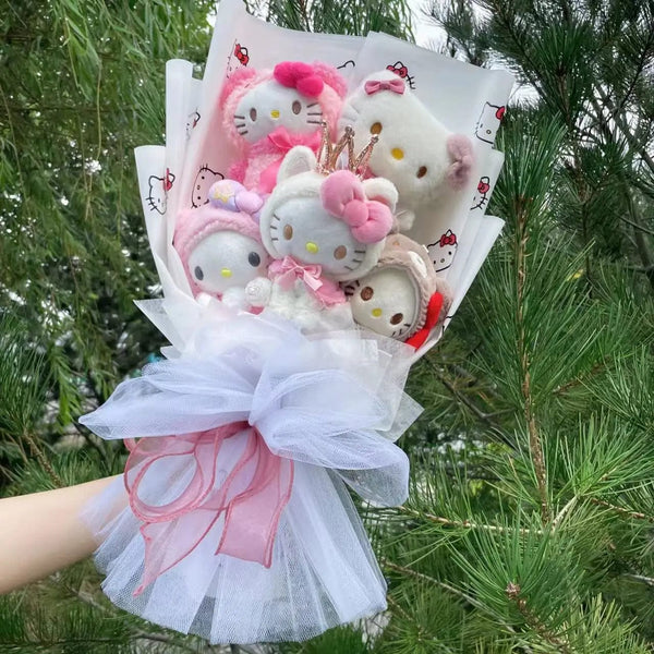 Planet Gates Christmas Gifts Cartoon Sanrio Plush Bouquet My Melody Kuromi Cinnamoroll Kt Cat Plush Doll Toy  Valentine Graduation Gifts