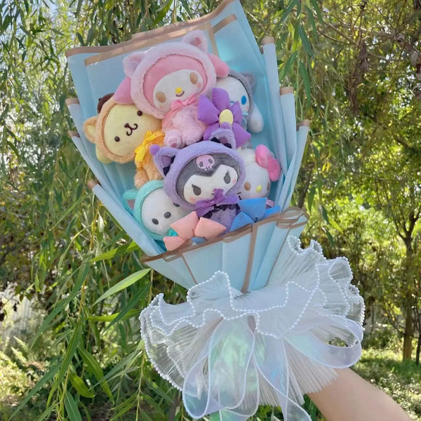 Planet Gates Christmas Gifts Cartoon Sanrio Plush Bouquet My Melody Kuromi Cinnamoroll Kt Cat Plush Doll Toy  Valentine Graduation Gifts