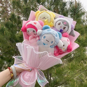 Planet Gates Christmas Gifts Cartoon Sanrio Plush Bouquet My Melody Kuromi Cinnamoroll Kt Cat Plush Doll Toy  Valentine Graduation Gifts