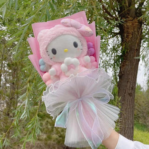 Planet Gates Christmas Gifts Cartoon Sanrio Plush Bouquet My Melody Kuromi Cinnamoroll Kt Cat Plush Doll Toy  Valentine Graduation Gifts