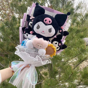 Planet Gates Christmas Gifts Cartoon Sanrio Plush Bouquet My Melody Kuromi Cinnamoroll Kt Cat Plush Doll Toy  Valentine Graduation Gifts