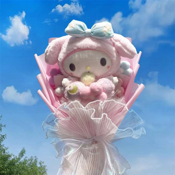 Planet Gates Christmas Gifts Cartoon Sanrio Plush Bouquet My Melody Kuromi Cinnamoroll Kt Cat Plush Doll Toy  Valentine Graduation Gifts