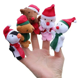 Planet Gates Christmas red 5pcs 1/5/10pcs Cartoon Biological Animal Finger Puppet Storytelling Hand Puppet Plush Toys Baby Favor Dolls Funny Kids Christmas Gift