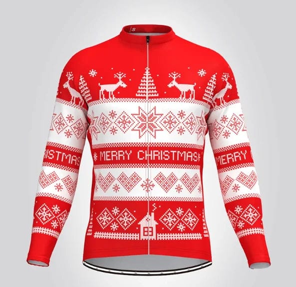 Planet Gates Christmas Ugly Sweate Winter Cycling Clothing Men Cycling Jersey Warm Jacket Fleece  Top Maillot Ciclismo Bicycle  Long Sleeve