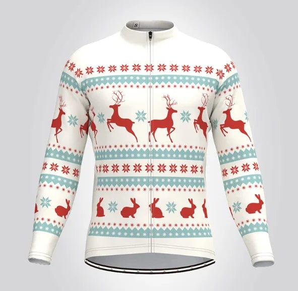 Planet Gates Christmas Ugly Sweate Winter Cycling Clothing Men Cycling Jersey Warm Jacket Fleece  Top Maillot Ciclismo Bicycle  Long Sleeve