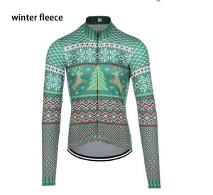 Planet Gates Christmas Ugly Sweate Winter Cycling Clothing Men Cycling Jersey Warm Jacket Fleece  Top Maillot Ciclismo Bicycle  Long Sleeve