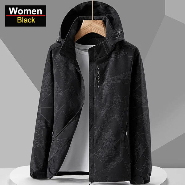 Planet Gates CHRLCK Women's Waterproof Hiking Jacket Reflective Windproof Running Jacket Women Camping Fishing Hunting Trekking Coats