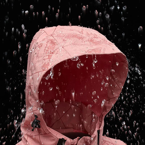 Planet Gates CHRLCK Women's Waterproof Hiking Jacket Reflective Windproof Running Jacket Women Camping Fishing Hunting Trekking Coats